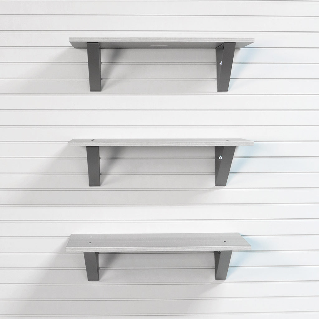StoreWALL 32" x 16" Barnwood Shelf (3 Pack)